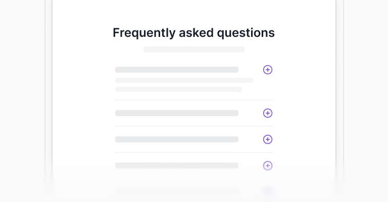 FAQ sections